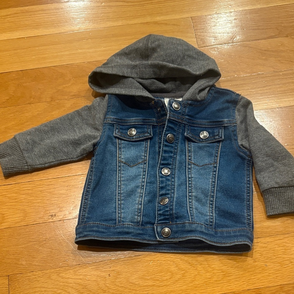 First Impressions Denim and Gray Hooded Jacket